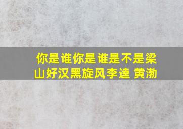 你是谁你是谁是不是梁山好汉黑旋风李逵 黄渤